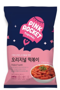Przejdź do produktu Topokki kluski ryżowe PINK ROCKET Original 240g buldak Topoki tteokbokki