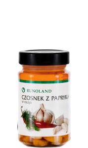 Przejdź do produktu Czosnek marynowany z papryką w oleju 210g