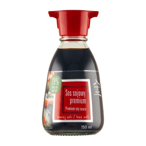Przejdź do produktu Sos sojowy do sushi o obniżonej zawartości soli ligt mniej soli 150ml