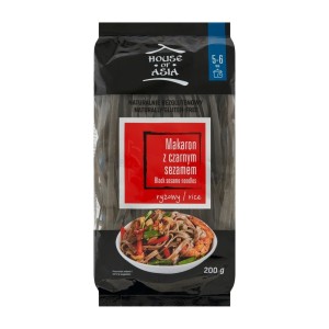 Przejdź do produktu House of Asia Bezglutenowy makaron ryżowy z czarnym sezamem 5mm 200g