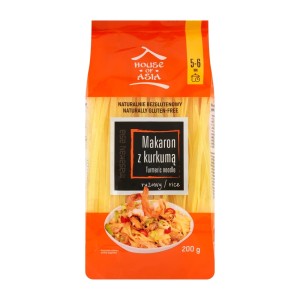Przejdź do produktu Bezglutenowy makaron ryżowy z kurkumą 5mm 200g House of Asia