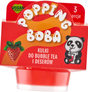 Przejdź do produktu JOY Kuleczki do bubble tea o smaku truskawki 130g kulki tapioka żelki boba