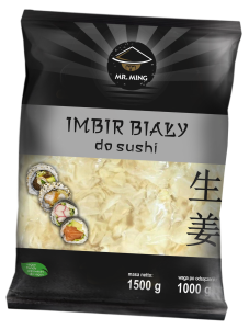 Przejdź do produktu Mr. Ming imbir biały do sushi 1,5kg marynowany do dań japońskich