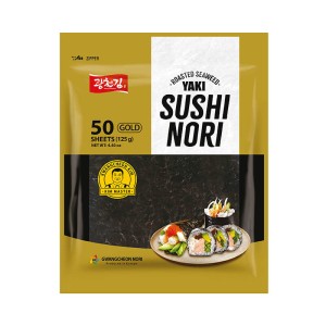 Przejdź do produktu Algi morskie prażone 50 arkuszy Gold do sushi liście wodorosty glony YAKI