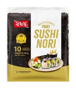 Przejdź do produktu Algi morskie prażone 10 arkuszy Gold do sushi liście wodorosty glony YAKI